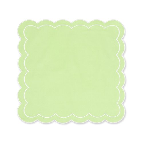 Hofdeco Premium Coastal Patio Indoor Outdoor Napkin Set of 4, 20”x20” Washable Dinner Napkins for Beach House Decor Green Embroidered Solid
