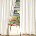 MIULEE Linen Curtains - Non-See-Through Privacy Drapes | Light Filtering, 52 x 84 Inches, Natural White