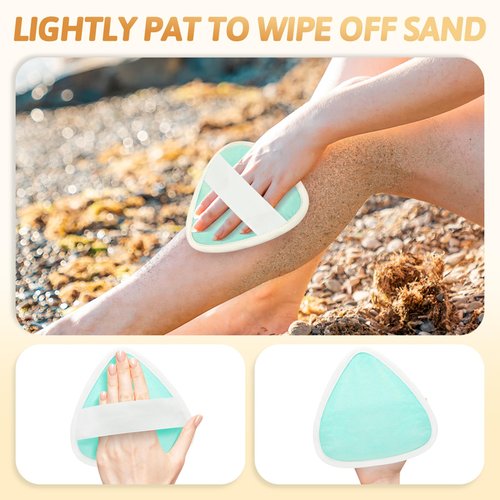 famichan Triangle Sand Remover Eraser Wipe, Family Beach Vacation Essentials for Women, Kids & Baby, Girl Beach Must Haves, Sand Removal Bag for Cruise Travel Accessories