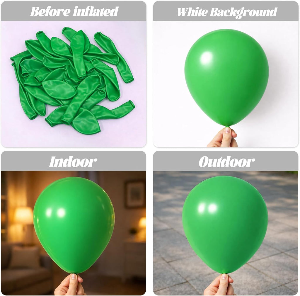 Voircoloria Green Balloons - 12-Inch Latex Balloons | 66-Pack for Graduation, Weddings, and Parties