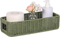 Regine Switzerland Wicker Storage Basket - Green Decorative Bin for Countertops & Shelves