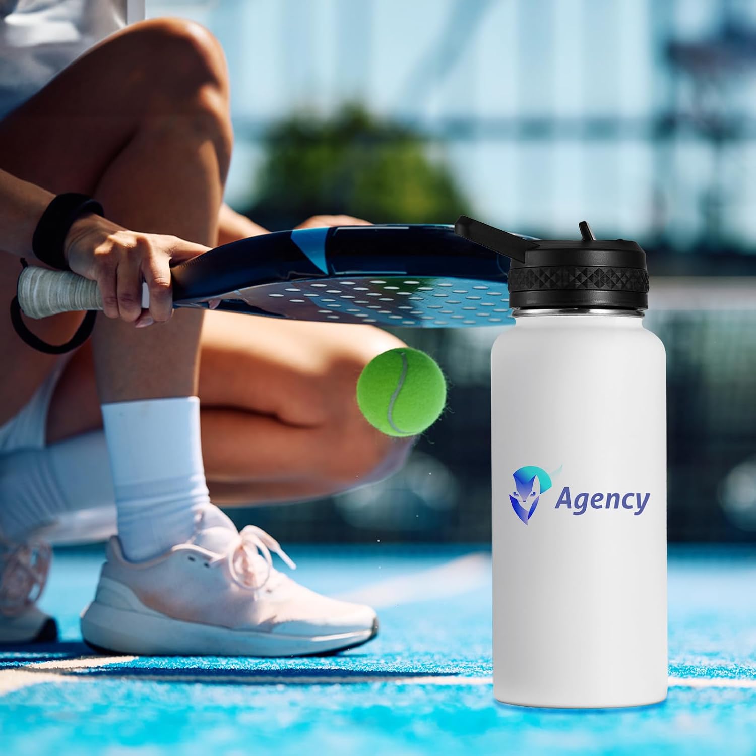 Skiennix Personalized Water Bottles - Custom Text Logo Print | 32oz, 25 Pcs, Double Wall, Leakproof