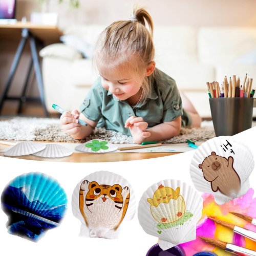 30 PCS 3 Inch Natural White Scallop Shells Sea Shells for DIY Craft Home Décor