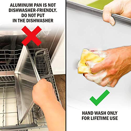 KITCHENATICS Nonstick Baking Sheets - Heavy Duty Aluminum Half Sheet Pans, 13.1" x 17.9", Set of 2