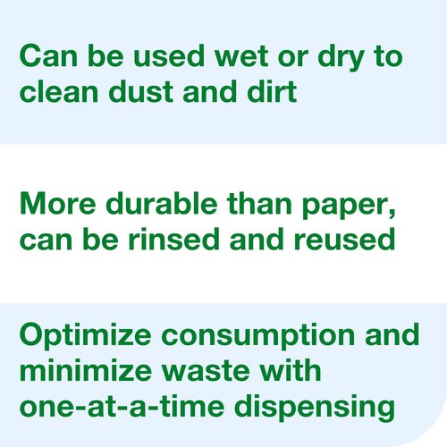 Tork Light Duty Cleaning Cloth Pop-Up Box White W24, Use Wet or Dry, 10 x 120 Cloths, 500176
