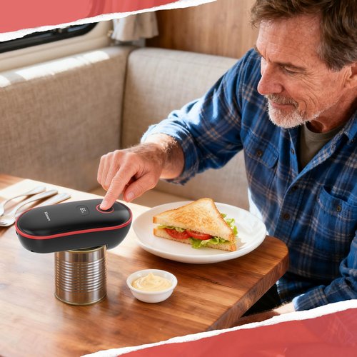 Kitassure Handsfree Smart Touch Rechargeable Electric Can Opener Easy Flex Side Cut All Can Sizes with LED Display and Smooth Edge Safety for Arthritis & Seniors, Auto Kitchen Christmas Gifts (Black)