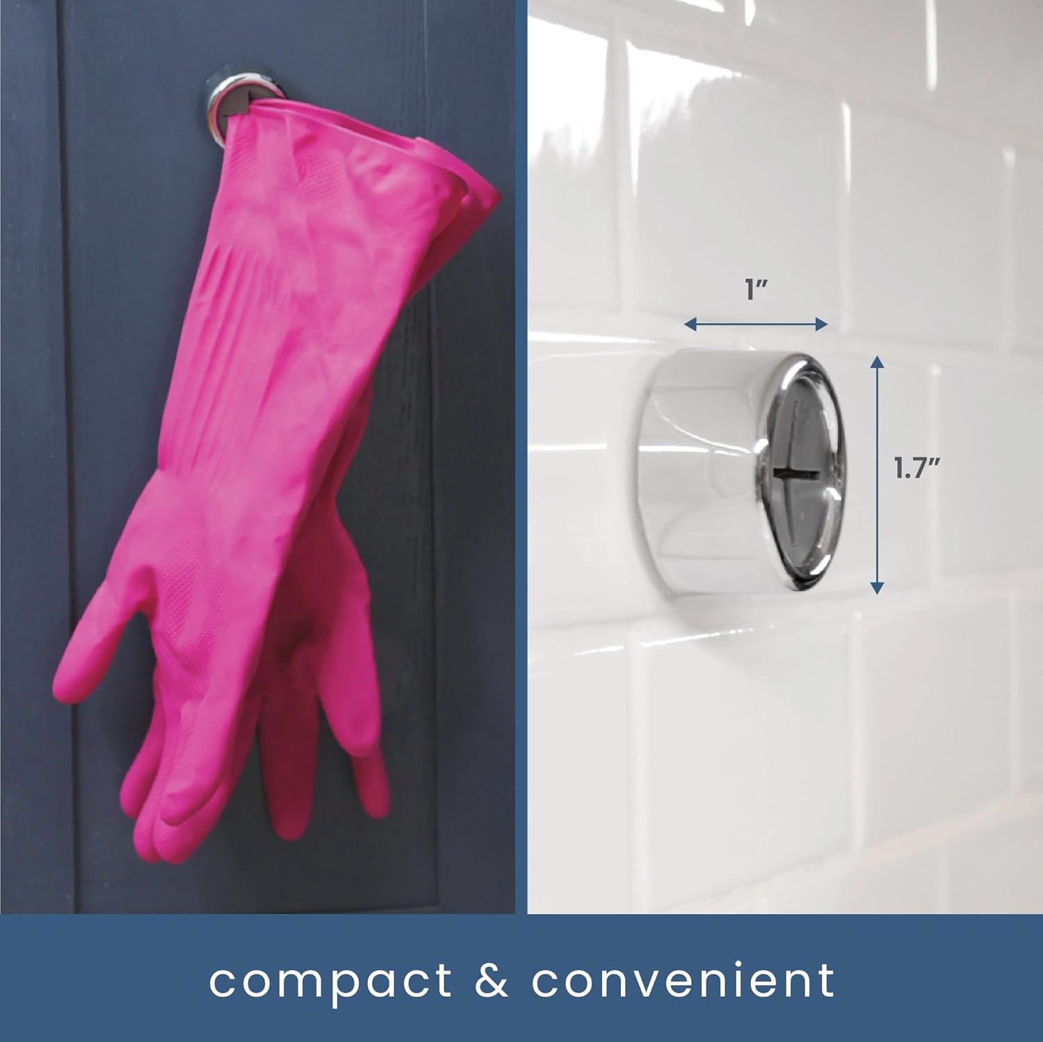 S&T INC. Round Adhesive Towel Hooks - Durable Grey Holders for Kitchen & Hand Towels | 4 Pack