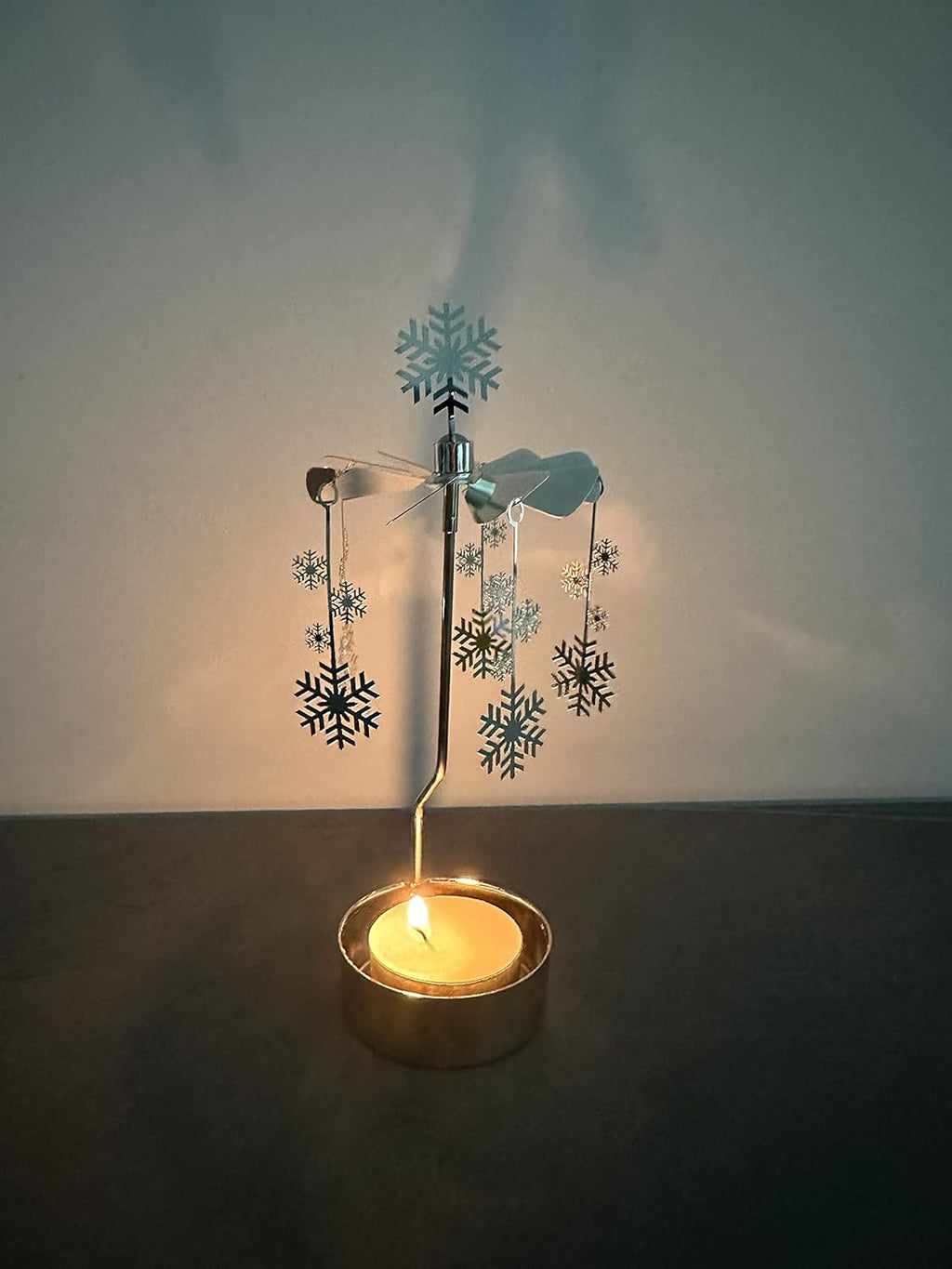 Skiennix Rotary Candle Holder - Elegant Spinning Metal Design | Perfect Small Gift for Any Occasion