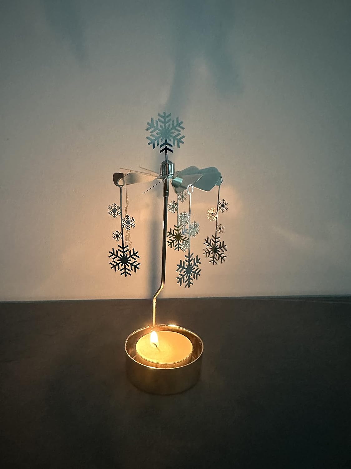 Skiennix Rotary Candle Holder - Elegant Spinning Metal Design | Perfect Small Gift for Any Occasion
