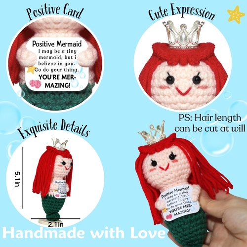 Mermaid Gifts for Valentine's Day Birthday: YOU'RE MER-MAZING Daughter Best Friend Girlfriend Sister Teen Girls Her Gelentines Gifts, Little Mermaid Decorations with Emotional Positive Support Cards