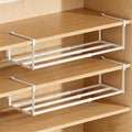 UFORU Expandable Hanging Shoe Rack Organizer for Closet, Adjustable Shoe Rack Under Cabinet Shelf, Versatile Under Shelf Storage for Kitchen, Book, Clothing Storage and Organization(White,2PCS)