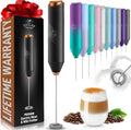 Zulay Kitchen Powerful Milk Frother Wand - Handheld Stainless Steel - Battery Operated Drink Mixer for Coffee, Lattes, Cappuccino, Matcha - Froth Mate Frother Gift - Black with Copper