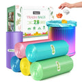 2.6 Gallon/330pcs Strong Trash Bags Colorful Clear Garbage Bags by Teivio, Bathroom Trash Can Bin Liners, Small Plastic Bags for home office kitchen,fit 10 Liter, 2,2.5,3 Gal, Multicolor
