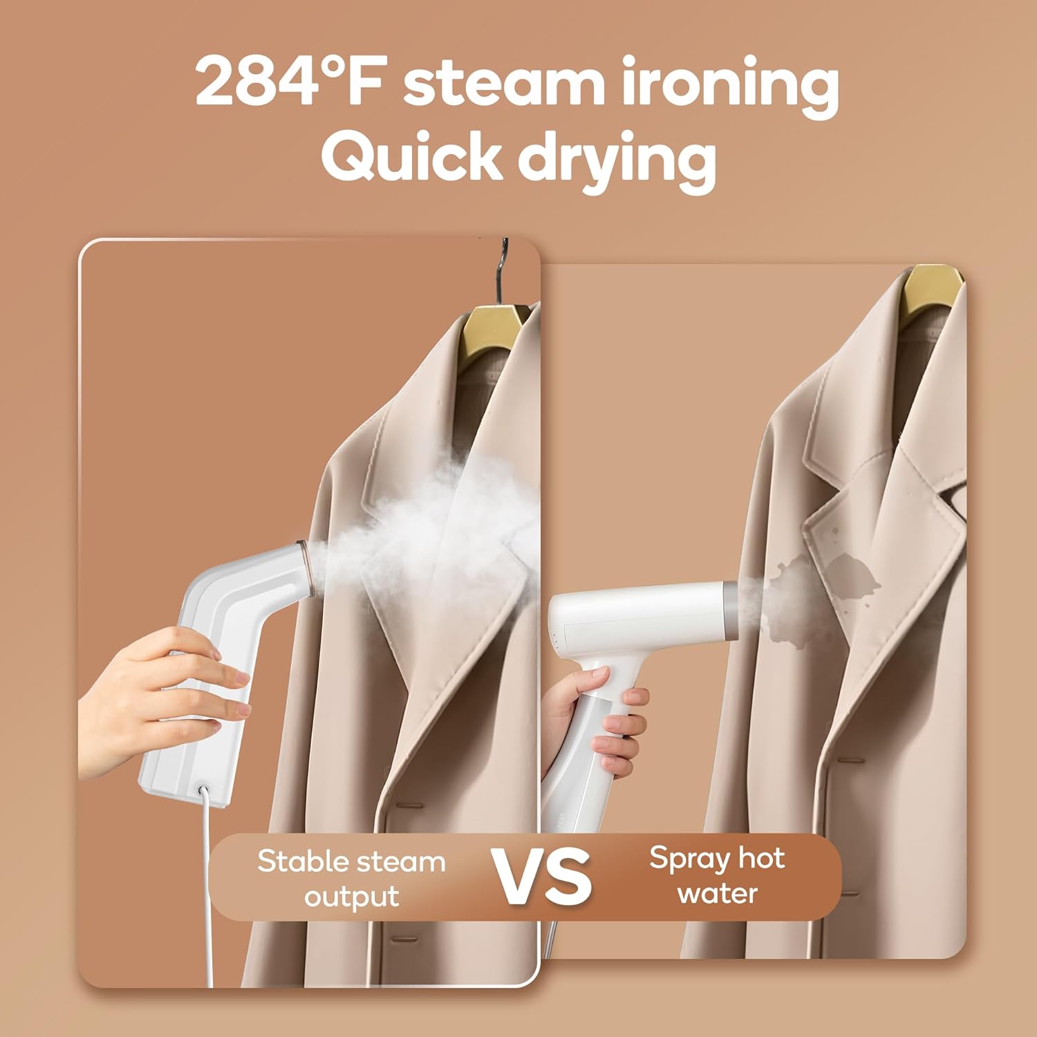 Skiennix Mini Travel Steamer - Dual Voltage 110-240V, 170ml Tank, Lightweight Handheld Wrinkle Remover
