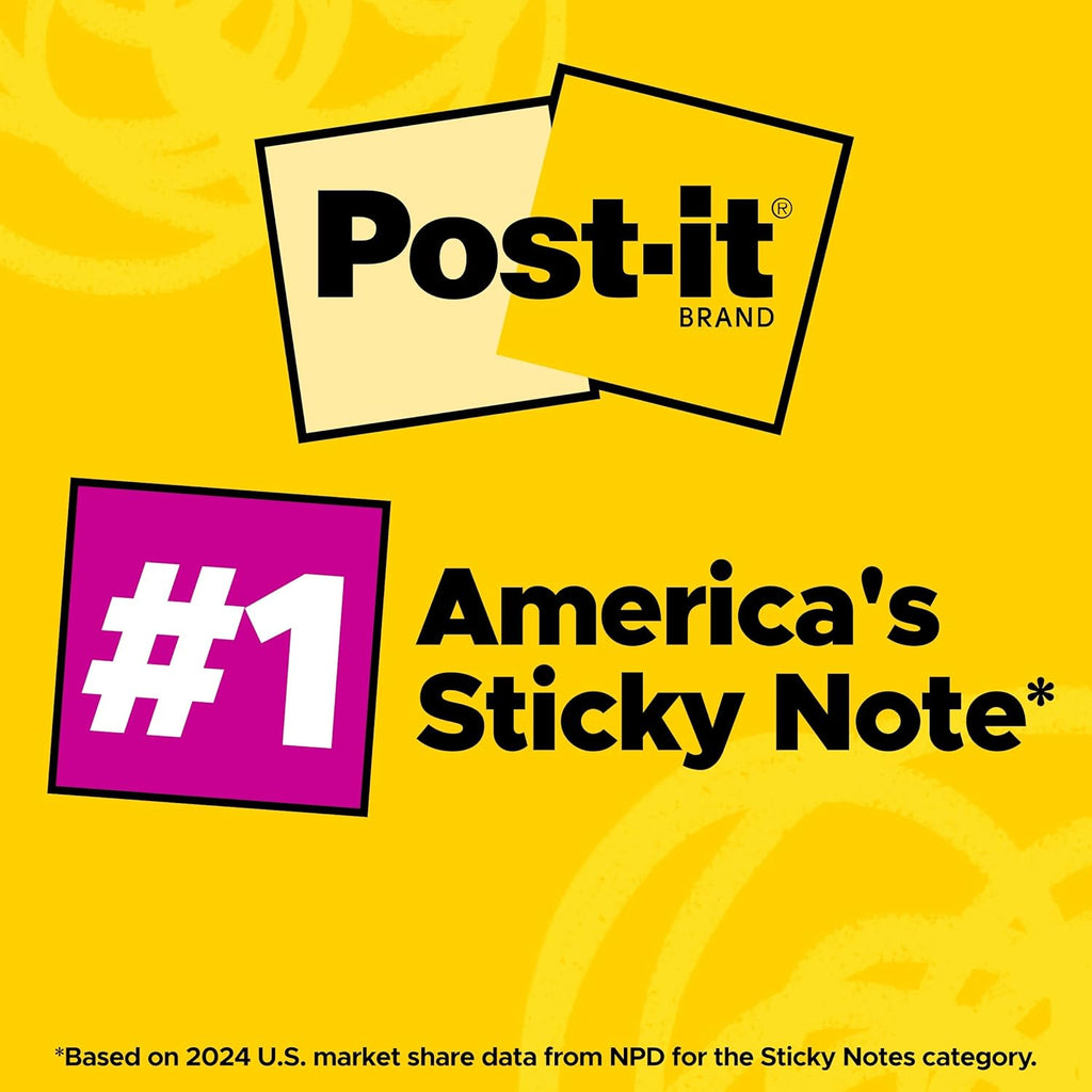 Post-it Super Sticky Notes - 24 Pads, 3 x 3 In. | Supernova Neons Collection with 2X Sticking Power