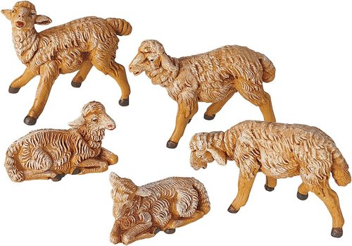 Fontanini by Roman Inc. | Hand Sculpted White Sheep Nativity Figure - 5" Size, Perfect for Collectors