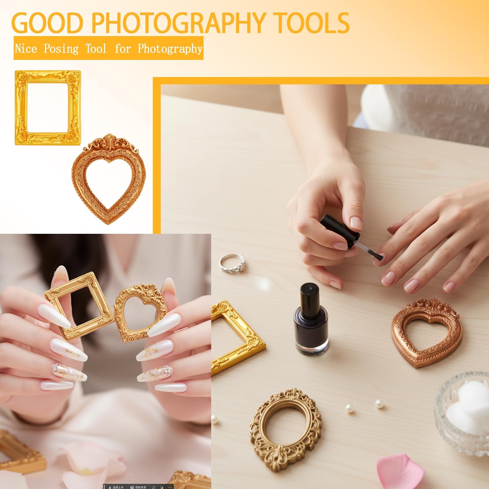 ZHLKHIOP 15 Pcs Mini Gold Frames, Mini Vintage Frames, Small Gold Picture for Wall Collage, Vintage Style Photo for Home Decor,Gifts