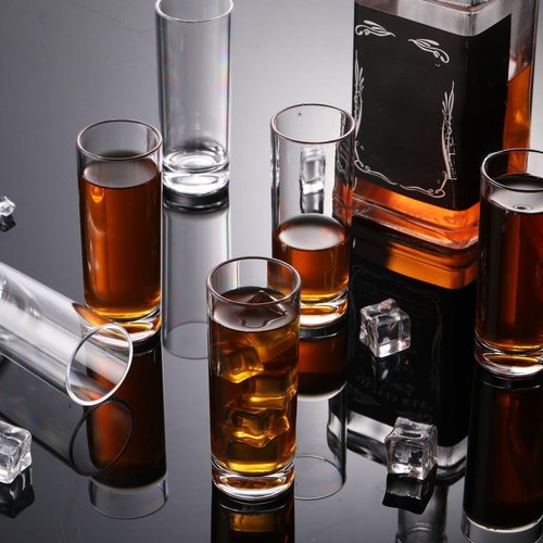 FillTouch 100 Pcs Shot Glasses Set 2.2 oz Mini Shot Cup Bulk, Clear Plastic Unbreakable Base Plastic Glass for Custom, Birthday Wedding Guest Gift (Tall)