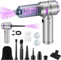 Handheld Car Vacuum - 18000PA High Power Cordless Mini Vacuum with 4-in-1 Functionality | Silver Grey & Purple