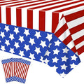 American Flag Tablecloths - 3 Pack of 54x108 Inch Disposable Covers for Patriotic Celebrations