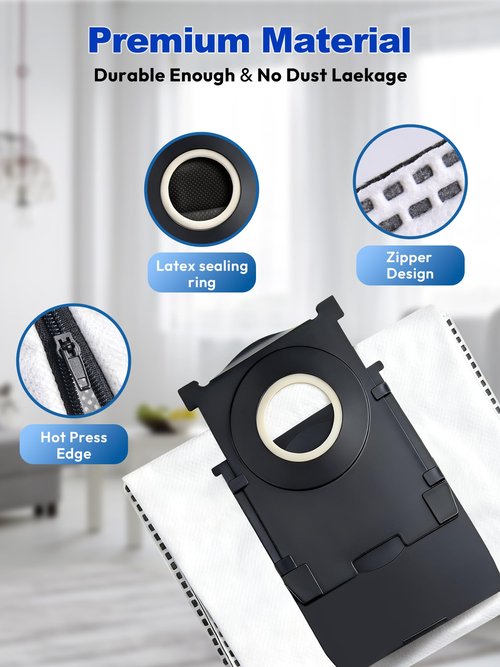 Reusable Dust Bags Compatiable with ECOVACS DEEBOT X9 PRO OMNI/ X8 PRO OMNI /T80 OMNI/T50 OMNI/T50 PRO OMNI/T50 PRO MAX Robot Vacuum, 3 Pack