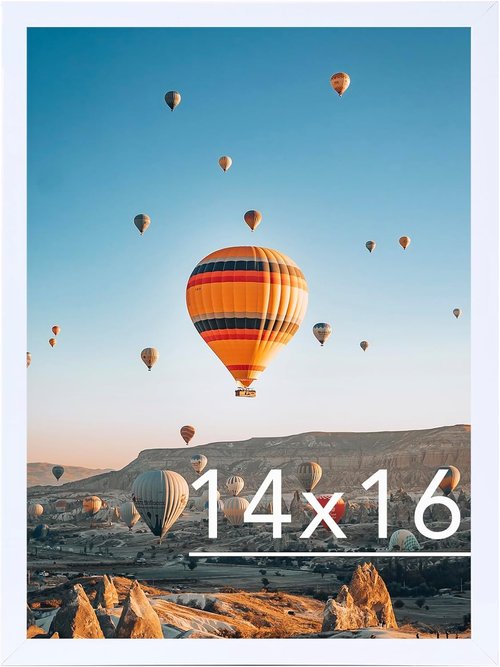 JCJMY 14x16 Picture Frame - White Wall Gallery Frame for Horizontal & Vertical Photos