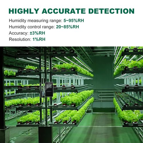 Humidity Controller, Briidea Pre-Wired Humidistat Humidifier Dehumidifier with LCD Display High Accuracy Humidity Sensor, Ideal for Greenhouse Mushroom Grow Tent