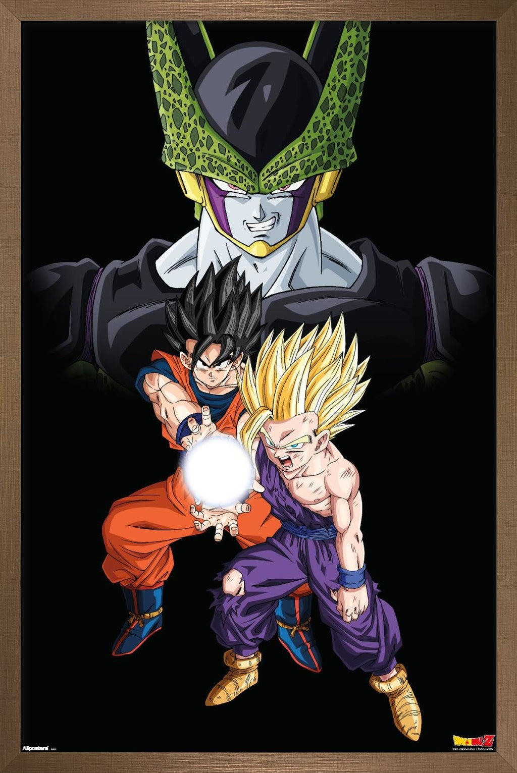 Dragon Ball Z: Cell Saga - Group Wall Poster, 22.4L" x 14.7W", Bronze Framed Version