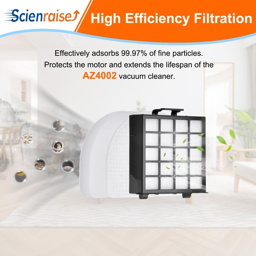Scienraise 11 Pack AZ4002 Replacement filter for Shark Detect Pro Vacuum AZ4000 AZ4002 AZ4000C, 1 Roller Brush, 2 HEPA Filter, 4 Foam & Felt Filters, 4 Odor Neutralizer Cartridge