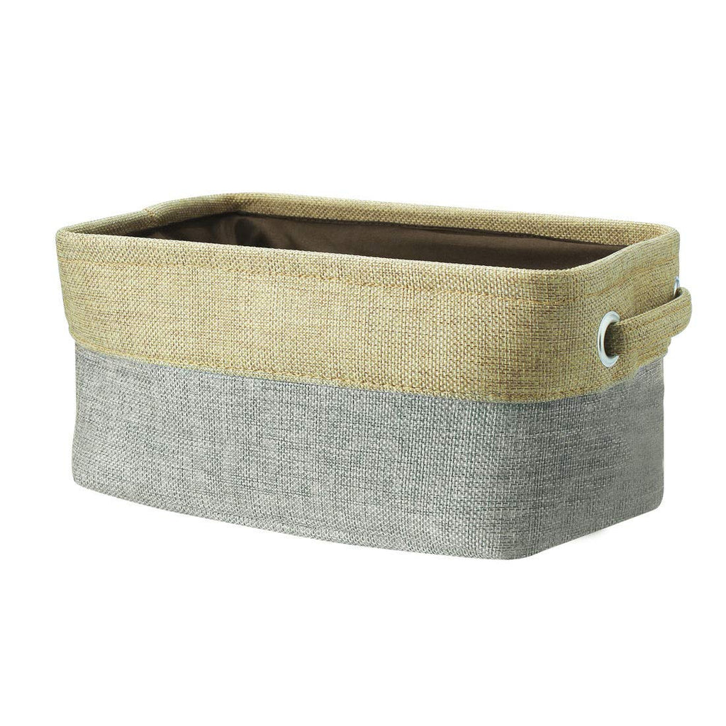uxcell Collapsible Fabric Storage Basket Bins with Dual Handles, Foldable Toy Bins for Laundry Clothes Storage, Home Organizer for Bedroom Office Closet Shelves Gray Small