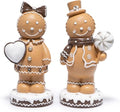 Hodao Gingerbread Couple Figurines - Cute Resin Christmas Decorations | Set of 2, 7.5" Tall Ornaments