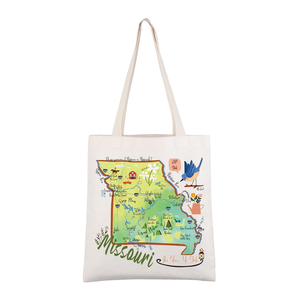 CMNIM Missouri Themed Gifts Missouri Tote Bag Missouri Souvenirs And Gifts Missouri State Travel Grocery Shoulder Bag Handbag (Missouri TB)