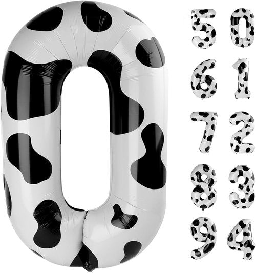 Cow Print Number Balloons - 40 Inch 0 Balloon for Farm Birthday Decorations | Fun Party Supplies for Girls
