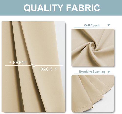 ChrisDowa Blackout Curtains - 80-Inch Thermal Insulated Grommet Panels for Room Darkening (Biscotti Beige, 2-Pack)