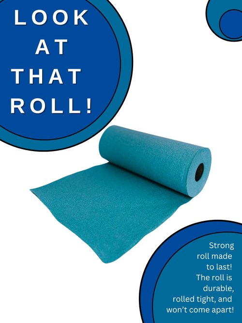Tuff-Towel Small Roll Towels, 9x10.5 Inch Sheets, 100 Sheets per Roll, 30 Rolls per Case (Blue)