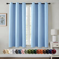 MIULEE Sky Blue Blackout Curtains - Thermal Insulated Room Darkening Drapes | 54 Inches Long, 2 Panels