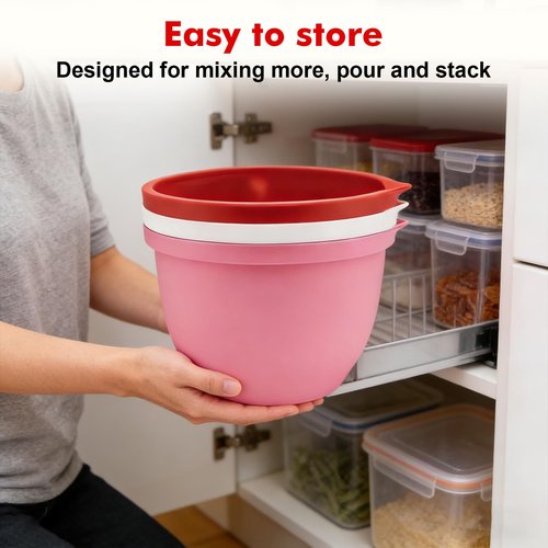 Silicone Liners for Kitchen Aid Tilt-Head 5QT Stand Mixers,3 PCS Silicone Bowl Liners with Lids,Thicker,Heat-Resistant & Non-Stick,Mixer Attachments & Accessories for Baking and Cooking