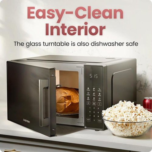 Chefman Microwave Oven - 1.1 Cu. Ft. Capacity, 1000 Watts, 10 Power Levels & Child Safety Lock - Black