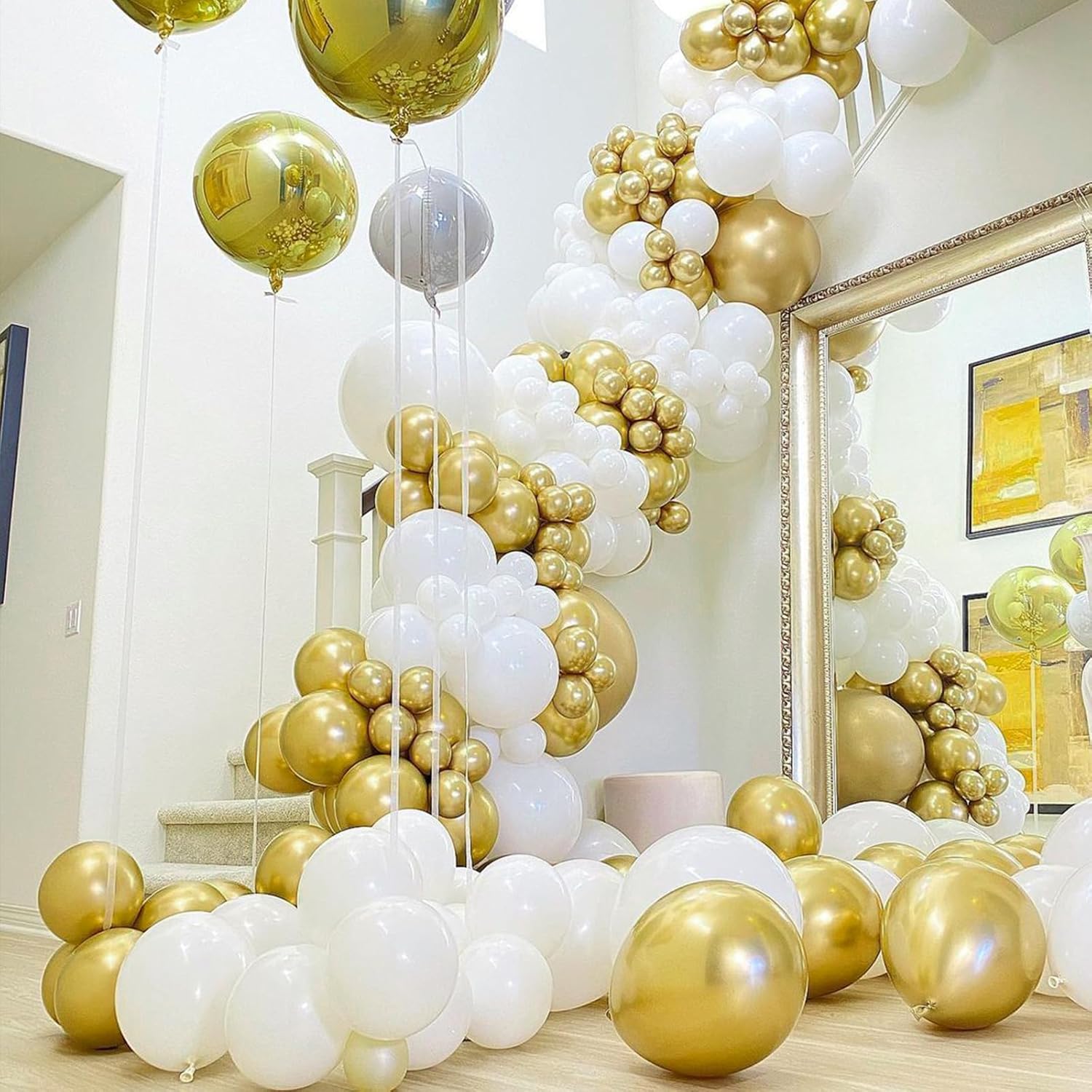 PartyWoo Gold Balloons - 101pcs 12-Inch Gold Latex Helium Balloons for Celebrations & Events