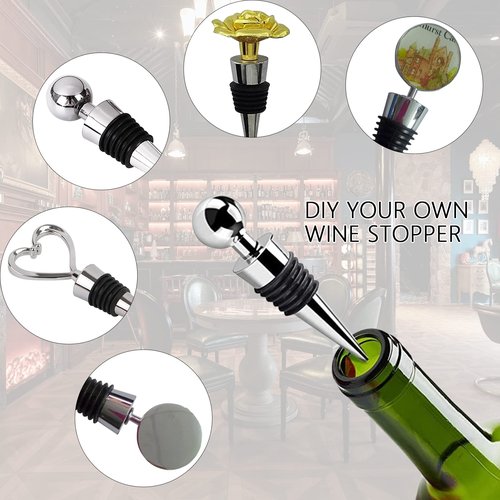 50 Pcs Stainless Steel Wine and Beverage Bottle Stoppers Ball Designed Wine Bottle Corks Tapered Storage Crafts Art DIY