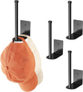 Skiennix Hat Racks - 4 Pack Stainless Steel Baseball Cap Organizer with Strong Adhesive | Black 6 in