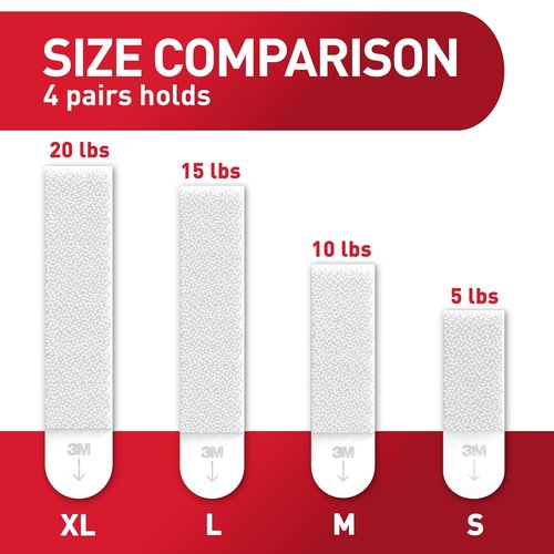 Command 15 lb & 10 lb Picture Hanging Strips - Damage-Free Hangers for 28 Frames | White Adhesive