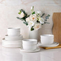 AmorArc Stoneware Dinnerware Sets,Round Reactive Glaze Ceramic Plates and Bowls Sets,Highly Scratch Resistant | Microwave & Dishwasher Safe,Service for 8 Dishes Set (24pc)