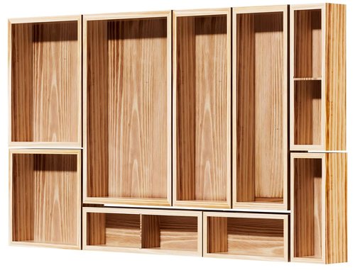 9-Pack Solid Wood Drawer Organizer, Modular Junk Drawer Organizer with Non-Slip Pad, Multi-Use Storage for Kitchen Office Bedroom Dresser for Utensil Stationery Makeup Stationery Tea & Coffee Pod