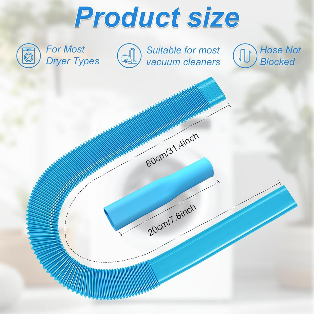 Skiennix Dryer Vent Cleaner Kit - Universal Vacuum Hose Attachment for Effective Lint Removal | Blue