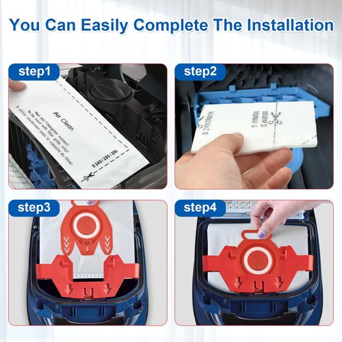 Hezane 10 Pack 3D Airclean FJM Vacuum Bags Compatible with Miele,3D Efficiency suitable for Miele C1/C2,S241,S290,S300i,S500,S700,S4,S6 Series,With motor protection filters & AirClean filter