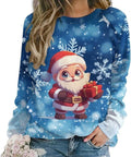 LOAIHA Christmas Sweatshirts - Women's Long Sleeve Graphic Pullover with Tree & Snowman Design