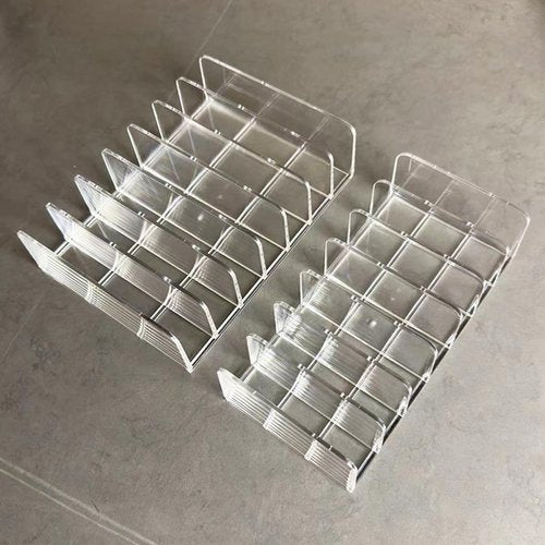 ArrErr 14 Slots Universal Multi Device Organizer Dock Space-Saving Acrylic Clear Multi Phone Stand Holder Divider for iPhone Portable External Hard Drive HDD Phone Cases External CD/DVD Drive