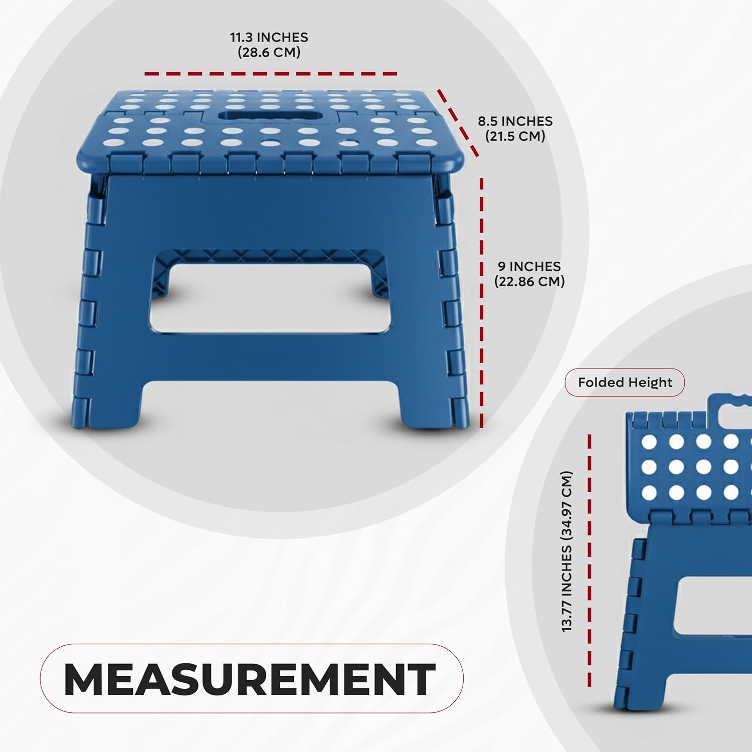 Utopia Home Folding Step Stool - 9-Inch Anti-Slip Collapsible Stool | Supports 300 lbs - Blue