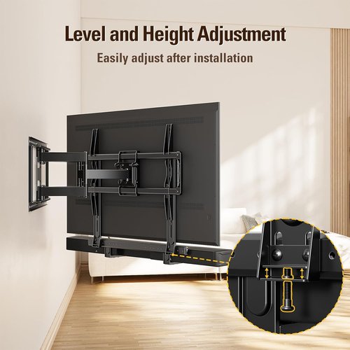 Mounting Dream Soundbar Mount - Heavy Duty Wall Bracket for Sound Bars Up to 26.5 LBS | Adjustable Height, No-Slip Base